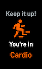 Notification that the wearer's heart rate is in the cardio zone